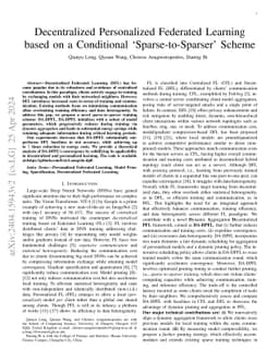 Decentralized Personalized Federated Learning based on a Conditional
  Sparse-to-Sparser Scheme