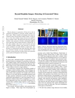 Beyond Deepfake Images: Detecting AI-Generated Videos