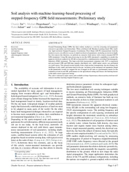 Soil analysis with machine-learning-based processing of stepped-frequency GPR field measurements: Preliminary study