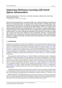 Improving Dictionary Learning with Gated Sparse Autoencoders