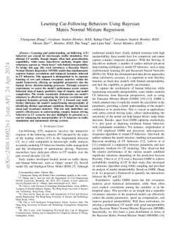 Learning Car-Following Behaviors Using Bayesian Matrix Normal Mixture
  Regression