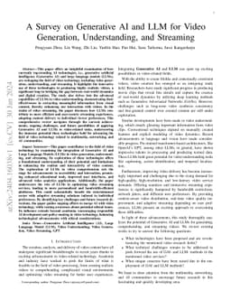 A Survey on Generative AI and LLM for Video Generation, Understanding,
  and Streaming