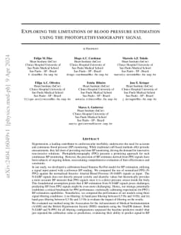 Exploring the limitations of blood pressure estimation using the
  photoplethysmography signal