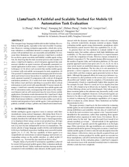 LlamaTouch: A Faithful and Scalable Testbed for Mobile UI Automation
  Task Evaluation