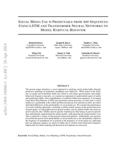 Social Media Use is Predictable from App Sequences: Using LSTM and
  Transformer Neural Networks to Model Habitual Behavior