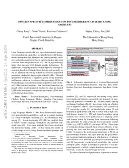 Domain-Specific Improvement on Psychotherapy Chatbot Using Assistant