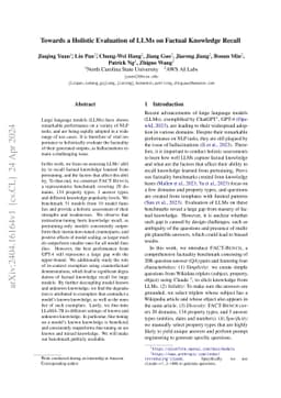 Towards a Holistic Evaluation of LLMs on Factual Knowledge Recall