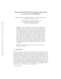 Improving Multi-label Recognition using Class Co-Occurrence
  Probabilities