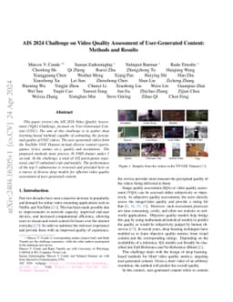 AIS 2024 Challenge on Video Quality Assessment of User-Generated
  Content: Methods and Results