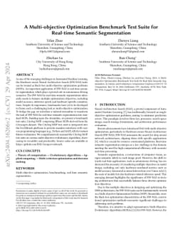 A Multi-objective Optimization Benchmark Test Suite for Real-time
  Semantic Segmentation