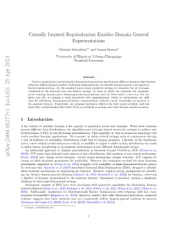 Causally Inspired Regularization Enables Domain General Representations