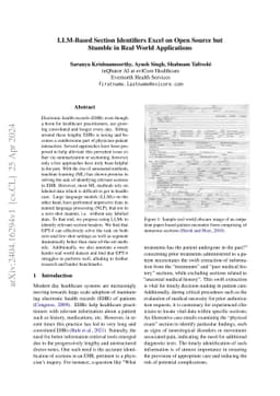 LLM-Based Section Identifiers Excel on Open Source but Stumble in Real
  World Applications