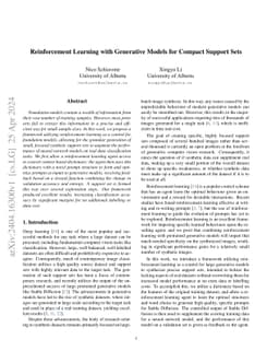 Reinforcement Learning with Generative Models for Compact Support Sets