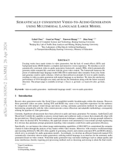 Semantically consistent Video-to-Audio Generation using Multimodal
  Language Large Model