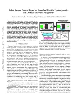Robot Swarm Control Based on Smoothed Particle Hydrodynamics for
  Obstacle-Unaware Navigation