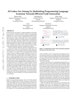 AI Coders Are Among Us: Rethinking Programming Language Grammar Towards
  Efficient Code Generation
