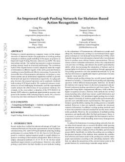 An Improved Graph Pooling Network for Skeleton-Based Action Recognition