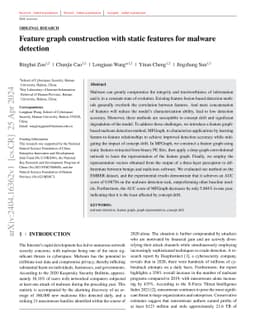 Feature graph construction with static features for malware detection