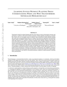 Learning Syntax Without Planting Trees: Understanding Hierarchical Generalization in Transformers