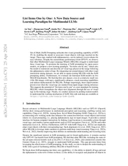 List Items One by One: A New Data Source and Learning Paradigm for Multimodal LLMs