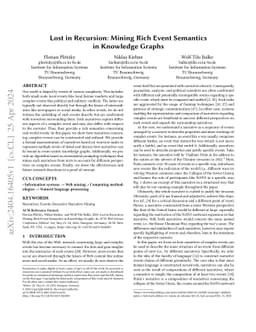 Lost in Recursion: Mining Rich Event Semantics in Knowledge Graphs