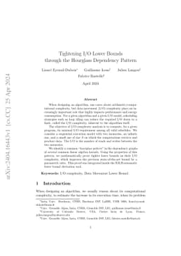 Tightening I/O Lower Bounds through the Hourglass Dependency Pattern