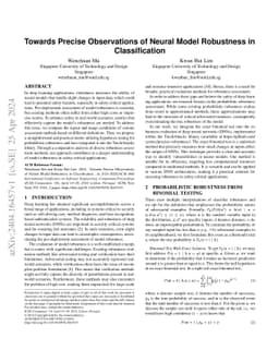 Towards Precise Observations of Neural Model Robustness in
  Classification