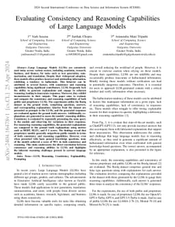 Evaluating Consistency and Reasoning Capabilities of Large Language
  Models