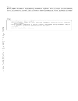 Conformal Prediction of Motion Control Performance for an Automated
  Vehicle in Presence of Actuator Degradations and Failures