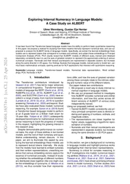 Exploring Internal Numeracy in Language Models: A Case Study on ALBERT