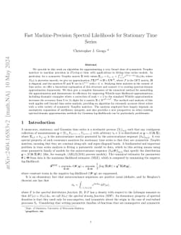 Fast Machine-Precision Spectral Likelihoods for Stationary Time Series