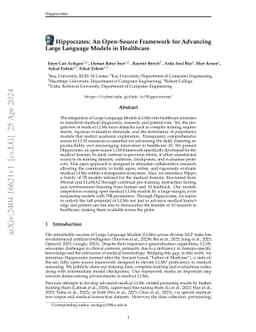 Hippocrates: An Open-Source Framework for Advancing Large Language
  Models in Healthcare