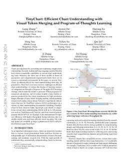 TinyChart: Efficient Chart Understanding with Visual Token Merging and
  Program-of-Thoughts Learning