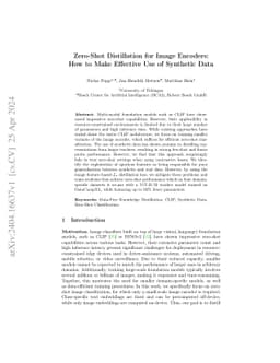 Zero-Shot Distillation for Image Encoders: How to Make Effective Use of
  Synthetic Data
