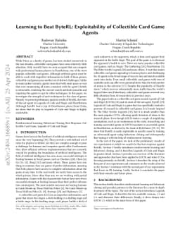 Learning to Beat ByteRL: Exploitability of Collectible Card Game Agents