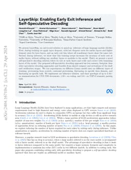 LayerSkip: Enabling Early Exit Inference and Self-Speculative Decoding
