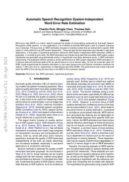 Automatic Speech Recognition System-Independent Word Error Rate
  Estimation