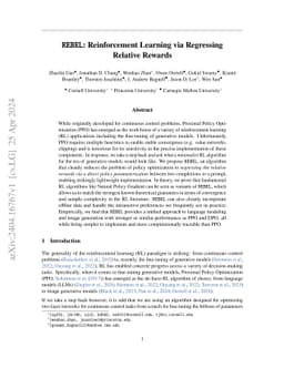 REBEL: Reinforcement Learning via Regressing Relative Rewards