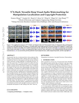 V2A-Mark: Versatile Deep Visual-Audio Watermarking for Manipulation
  Localization and Copyright Protection