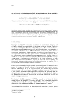 Smart Grids Secured By Dynamic Watermarking: How Secure?