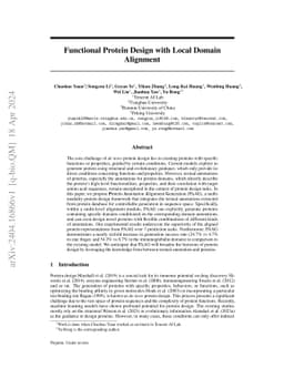 Functional Protein Design with Local Domain Alignment