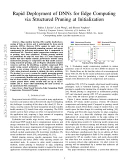 Rapid Deployment of DNNs for Edge Computing via Structured Pruning at
  Initialization
