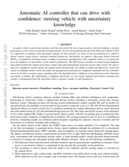 Automatic AI controller that can drive with confidence: steering vehicle
  with uncertainty knowledge