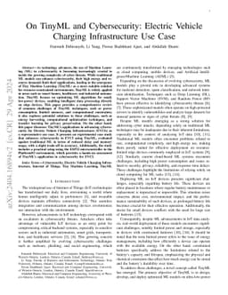On TinyML and Cybersecurity: Electric Vehicle Charging Infrastructure
  Use Case