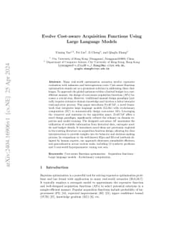 Evolve Cost-aware Acquisition Functions Using Large Language Models