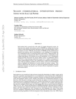 Season combinatorial intervention predictions with Salt & Peper