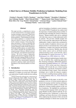 A Short Survey of Human Mobility Prediction in Epidemic Modeling from
  Transformers to LLMs