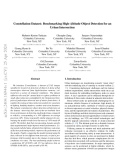 Constellation Dataset: Benchmarking High-Altitude Object Detection for
  an Urban Intersection