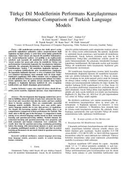 Türkçe Dil Modellerinin Performans
  Karşılaştırması Performance Comparison of Turkish Language
  Models