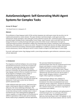 AutoGenesisAgent: Self-Generating Multi-Agent Systems for Complex Tasks